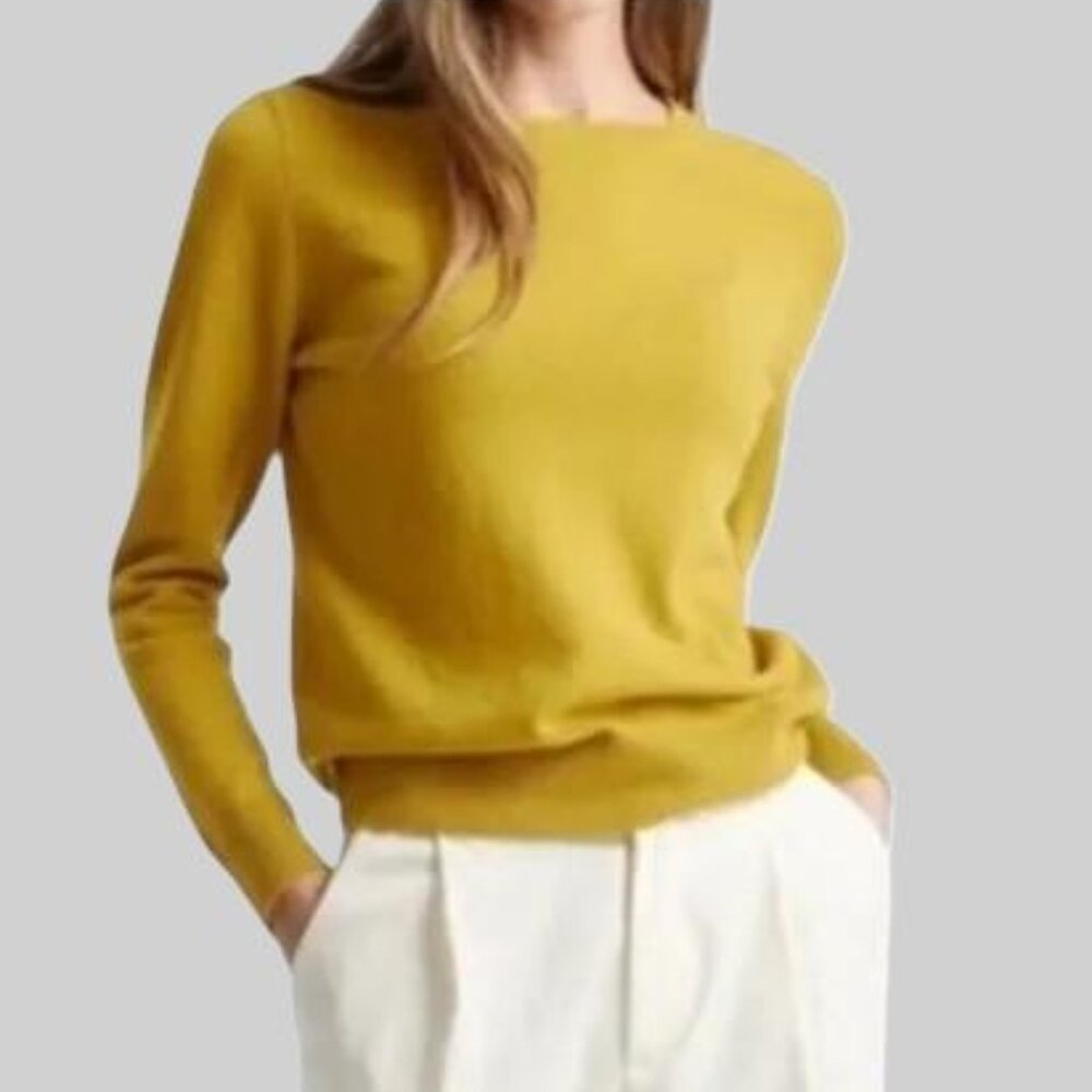 *Rare* Quince Spicy Mustard Mongolian Cashmere Sweater, Medium, NWT